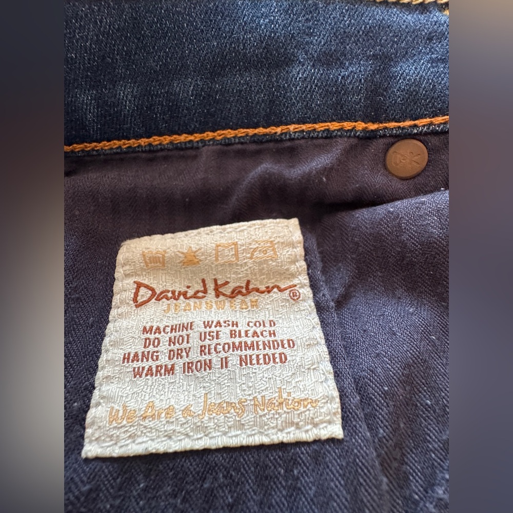 🛍️SALE🛍️ David Kahn Stretch Slim Leg Jeans in Dark Blue Wash - Picture 7 of 8
